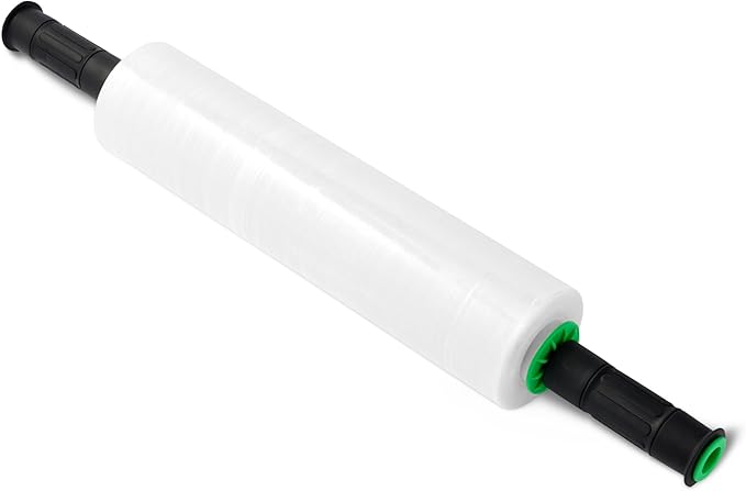 Amazon Basics Stretch Wrap Film Roll for Moving and Shipping, Furniture Wrapping, Clear, 15" x 1000 ft, 2 Handles, 1 Roll