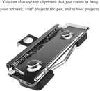 HAHIYO 2.76 Inches Silver Metal Clipboard Clips with Rubber Grips 7 Pack Mountable Sturdy Strong Springs with Rivets Document File Wood Plastic Clips Board for Office School Home
