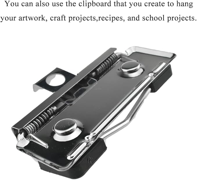 HAHIYO 2.76 Inches Silver Metal Clipboard Clips with Rubber Grips 7 Pack Mountable Sturdy Strong Springs with Rivets Document File Wood Plastic Clips Board for Office School Home