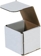 Secure Seal Shipping Boxes - 3x3x3" Mailers - White Foldable Corrugated Cardboard Packaging for Mailing, Moving, Storage, and Organizing - Strong Lightweight Foldable (Bulk 450 Pack)
