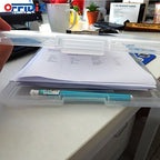 OFFIDIX Clipboard Storage Box Transparent Plastic Paper Clipboard Paper Holder Storage Clip Board Ideal for School, Home and Office Use