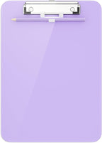 Hongri Plastic Clipboard with Pen Holder, Purple 8.5x11 Letter Size Clip Board for Classroom, Office, Students, Nurses and Women, Low Profile Clip, Size 12.5 x 9 in(Pack of 6)