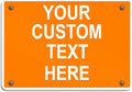 Aluminum Weatherproof Metal Sign Multiple Sizes Custom Personalized Text Here Orange White Warning Horizontal Street Signs 14x10Inches