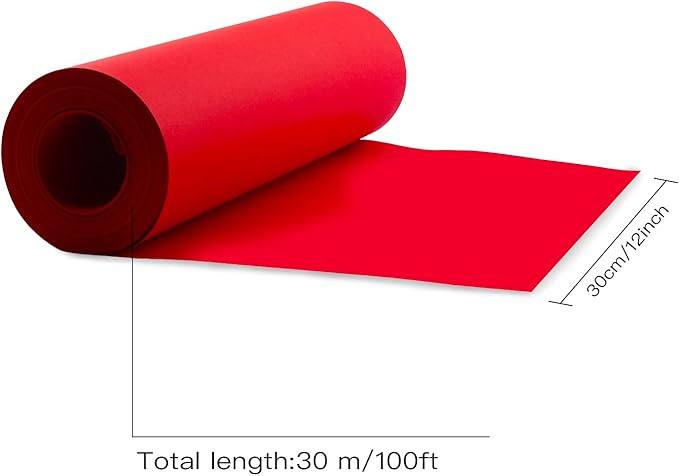 Kraft Wrapping Paper Roll,100 Feet Recycled Kraft Paper for Packing, Moving, Gift Wrapping, Postal, Shipping, Parcel, Wall Art, Crafts, Bulletin Boards, Floor Covering(11 inch x 100 Feet) (Red)