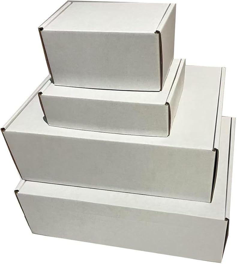 Rongyangtong13x10x4 Shipping Boxes Set of 18, White Small Corrugated Cardboard Box, Mailer Box