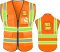 YOWESHOP High Reflective Visibility Safety Vest Custom Your Logo Safety Workwear with Reflective Strips and Front Zipper