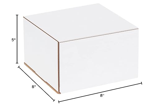 Box USA BM885 8"L x 8"W x 5"H, White (Pack of 50)