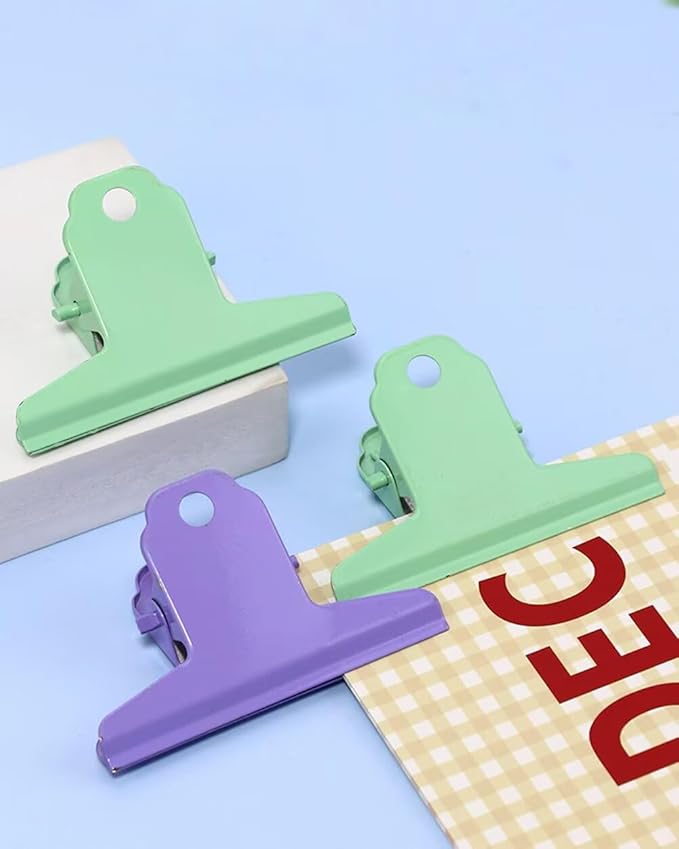 2PCS Extra Large Binder Clips Metal Bulldog Clips Large Paper Clamps Holder Chip Clips for Home School Office Drawing Bag Purple 3inch