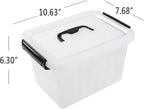 Sandmovie 6 Quart Clear Plastic Storage Bins with Lids, 6 Packs