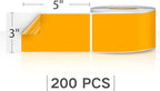 Rectangle Labels Sticker 3×5 Inch Vinyl Floor Stickers Color Coding Name Tags Roll Removable 200 PCS, Orange