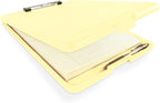 Clipboard with Storage Slim Folding for Nursing, Teachers, Coaches & Office, Plastic Heavy Duty with Pen Holder (9.5” x 13.5”) (Yellow)