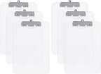 Hongri Plastic Clipboard with Pen Holder, Clear 8.5x11 Letter Size Clip Board for Classroom, Office, Students, Nurses and Women, Low Profile Clip, Size 12.5 x 9 in(Pack of 6)