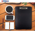 OFFIDIX Clipboard Storage Box,Plastic Paper Holder Storage Clip Board Ideal for School,Letter Size Slim-Case Home and Office Use Memo Clipboard,Black