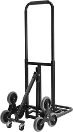 Folding Stair Climbing Dolly, Heavy Duty Stair Climbing Cart Dual-Purpose Cart 551 Lbs Capacity 33x40cm Extended Deck Dual-Wheel Support Bars Sturdy Wheels for Offices, Campsites, Event Venues