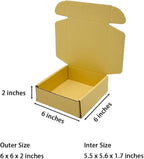 15 Pcs Corrugated Cardboard Gift Boxes Recyclable Shipping Boxes for Mailing & Holidays, Wedding, Birthday, Gifts Packaging (Butter Yellow, 6 x 6 x 2")