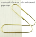 HAHIYO Paper Clips Sturdy 4 inches Length 14 Pack Paperclips Heavy Duty Tight Grip Rust Proof Reusable Metal Bright Gold for Home Office School