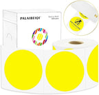 3 X 3 Inch Round Thermal Labels Circle Color Coding Labels Printable Waterproof 500PCS Round Stickers Adhesive Writable for Office, Home, Garage, DIY Sticker, Name Tag, Yellow