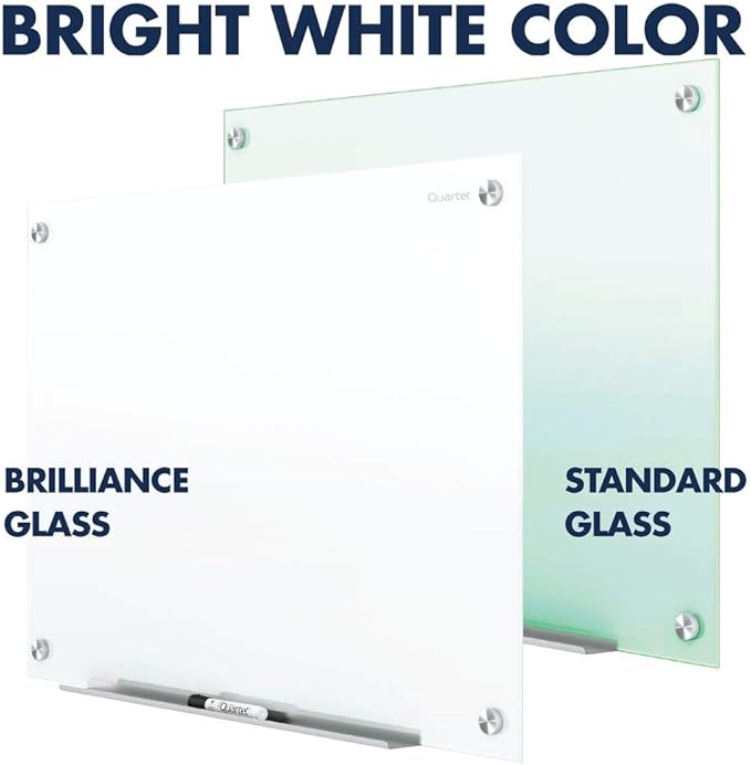 Quartet Dry Erase Board, Magnetic Whiteboard 4' x 3', Glass Board for Wall, Infinity, Brilliance White (G24836W)
