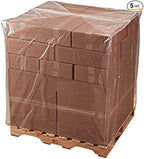 Farm Plastic Supply - Pallet Cover Bags 5 Pack - 3 Mil Clear (55" x 53" x 75") - Heavy Duty Construction Grade Strength Pallet Bags, Polyethylene Pallet Bags, Outdoor Protection, and Pallet Storage