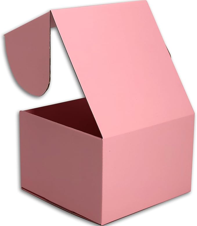 6x6x4 inches Small Shipping Boxes Set of 25 - Pink Mailer Corrugated Cardboard Boxes for Shipping Packaging Mailing Products
