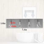 Picowe Key Holder for Wall Decorative, Adhesive Stainless Steel Key Hooks, Key Hanger Key Organizer for Wall, Towel Hook Coat Hanger for Entryway Hallway Kitchen(Four Rows,Sliver 1PCS)