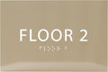 6" X4" Floor 2 Sign - ADA Compliant Tactile Graphics Grade 2 Braille Text | Wall Mount Plastic Directional Assistance, Floor Number Sign for Office, Schools, Hospitals, Apartments