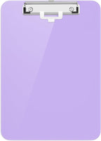 Hongri Plastic Clipboard with Pen Holder, Purple 8.5x11 Letter Size Clip Board for Classroom, Office, Students, Nurses and Women, Low Profile Clip, Size 12.5 x 9 in