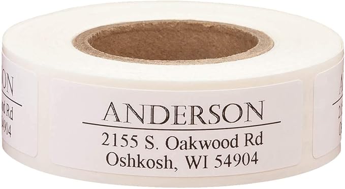 Custom Bold and Centered Address Labels 200, White