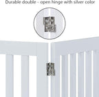 unipaws 36”H Free Standing Pet Gate for Dog Cat, Tall Wooden Dog Gates for Doorway, Stairs, Foldable Pet Fence for The House, Expandable Barrier, Indoor Use, White