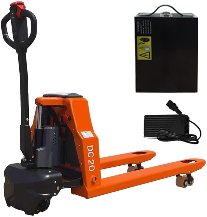 Full Electric Pallet Jack,Lithium Battery Truck Powered Handling Jacks,4400 Lbs Electric Pallet Truck 48" X 27" Forks ，Safety Equipment Suitable for Industrial and Commercial Applications