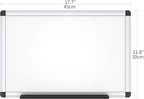 VIZ-PRO Magnetic Whiteboard/Dry Erase Board, 18 X 12 Inches, Includes 1 Eraser & 2 Markers & 4 Magnets