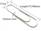 HAHIYO Paper Clips Sturdy 4 inches Length 14 Pack Paperclips Heavy Duty Tight Grip Rust Proof Reusable Metal Bright Silver for Home Office School