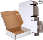 150 Pack 9x6x2'' Small Shipping Boxes, Corrugated Cardboard Mailers for Business, White (CM962-150)
