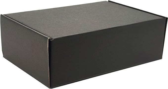 Small Black Shipping Boxes for Small Business Pack of 25-9x6x3 inches Cardboard Corrugated Mailer Boxes for Shipping Packaging Craft Gifts Giving Products