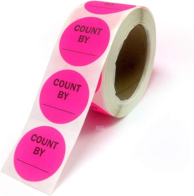 NextDayLabels - Neon Pink Color, Round Labels/Great to use for Inventory Control, Grocery, Sales, Clothing Stores, Stickers 2" - 500 Labels Per Roll, 1 Roll Per Package (Count by)