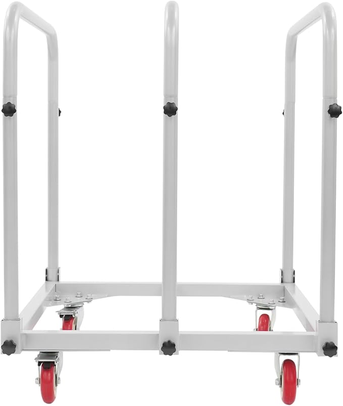 Steel Panel Truck, 1400lbs Heavy Duty Lumber Drywall Dolly Cart with 4" Swivel Casters, Table Dolly with Crossbeam & 3 Side Handrails for Garage, Home, Warehouse, 31" L X 28" W X 35" H (Grey)
