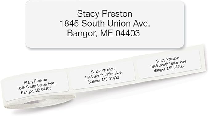 Personalized Return Address Labels, Roll of 125 Gloss White Self-Adhesive Labels Without Dispenser, Customize with Name & Shipping Address, Colorful Images