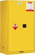 72 Gallon Yellow Flammable Storage Cabinet, Fireproof Steel Chemical Storage Locker with Adjustable Shelves, for Flammable Liquids, Industrial Use, Free Returns!