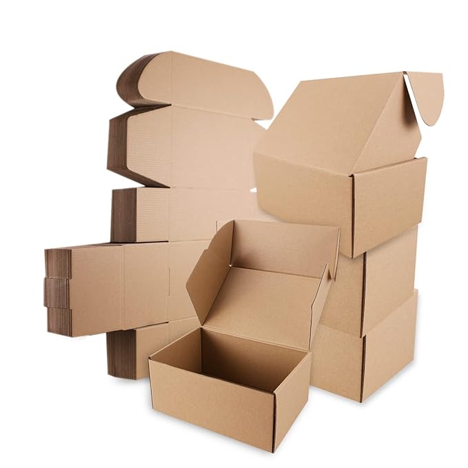 Shipping Boxes, 8"x6"x4 Which is Anti-Impact Come with Exquisite Sealing Label.Suitable E-Commerce Packaging, Shipping Packaging.
