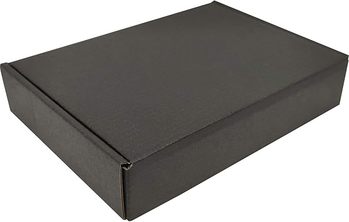 Small Black Shipping Boxes for Small Business Pack of 25-8x5.5x1.6 inches Cardboard Corrugated Mailer Boxes for Shipping Packaging Craft Gifts Giving Products