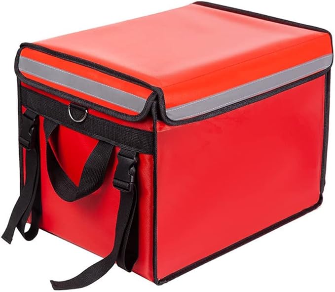 TooCust Red Insulated Bags For Food Delivery 16.5" x 11.4" x 11.8", Commercial Insulated Food Delivery Bag w/Divider, Waterproof & Foldable Catering Bag
