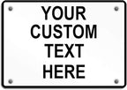 Aluminum Weatherproof Metal Sign Multiple Sizes Custom Personalized Text Here White Black Traffic Regulation Horizontal Street Signs 14x10Inches
