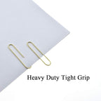 HAHIYO Paper Clips Large Sturdy 2 inches Length 70 Pack Paperclips Heavy Duty Tight Grip Rust Proof Reusable Metal Bright Gold for Home Office School