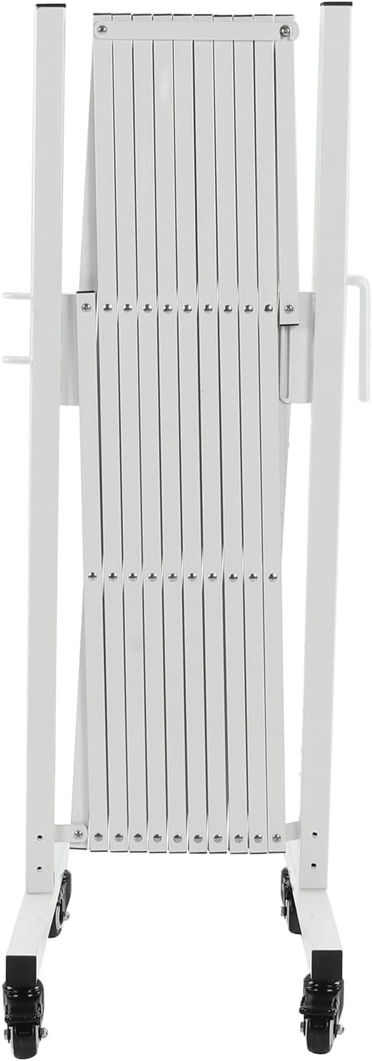 Metal Expandable Barricade Gate, Aluminum Folding Mobile Safety Barrier 130in - Lightweight Durable Design, Adjustable Stability, Ideal for Driveway Security