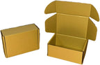 50 Pcs 4.3 x 3.1 x 2 inches Mini Size Corrugated Cardboard Gift Boxes Recyclable Shipping Boxes for Packing Jewelry Ornament Gift Craft Packaging Supplier (Gold, 4.3 x 3.1 x 2")