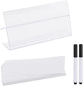 PATIKIL 3.1" x 1.8" Wire Shelf Label Holder, 20 Pack Reusable Plastic Price Tag Display Clip for 0.79" to 0.98" Thick Shelves with Paper Inserts Pens for Home Market Store, Clear