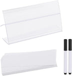 PATIKIL 3.1" x 1.8" Wire Shelf Label Holder, 20 Pack Reusable Plastic Price Tag Display Clip for 0.79" to 0.98" Thick Shelves with Paper Inserts Pens for Home Market Store, Clear