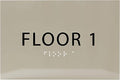 6" X4" Floor 1 Sign - ADA Compliant Tactile Graphics Grade 2 Braille Text | Wall Mount Plastic Directional Assistance, Floor Number Sign for Office, Schools, Hospitals, Apartments