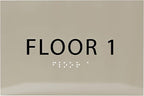 6" X4" Floor 1 Sign - ADA Compliant Tactile Graphics Grade 2 Braille Text | Wall Mount Plastic Directional Assistance, Floor Number Sign for Office, Schools, Hospitals, Apartments