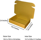 20 Pcs 14.2 x 10.2 x 2.4 inches Larger Size Shipping Boxes for Small Business Cardboard Corrugated Mailer Boxes for Shipping Packaging Holidays Craft Gifts Giving Products (Gold)
